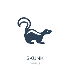 skunk icon vector on white background, skunk trendy filled icons