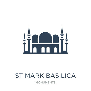 st mark basilica icon vector on white background, st mark basili