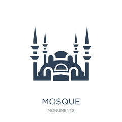 mosque icon vector on white background, mosque trendy filled ico