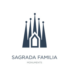 sagrada familia icon vector on white background, sagrada familia
