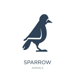 sparrow icon vector on white background, sparrow trendy filled i