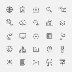 A set of business web line style icons. flat design vector graphic style concept illustration.