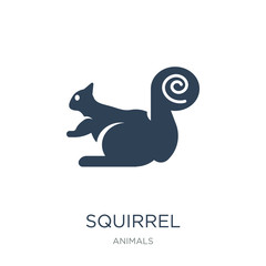 squirrel icon vector on white background, squirrel trendy filled