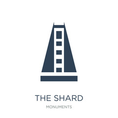 the shard icon vector on white background, the shard trendy fill