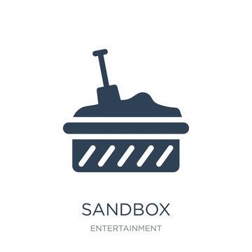 Sandbox Icon Vector On White Background, Sandbox Trendy Filled I