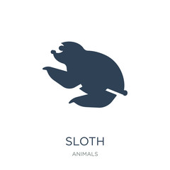 sloth icon vector on white background, sloth trendy filled icons