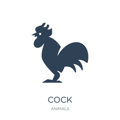 cock icon vector on white background, cock trendy filled icons f
