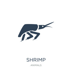 shrimp icon vector on white background, shrimp trendy filled ico