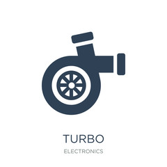 turbo icon vector on white background, turbo trendy filled icons