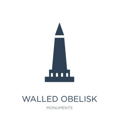 Fototapeta na wymiar walled obelisk icon vector on white background, walled obelisk t