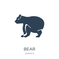 bear icon vector on white background, bear trendy filled icons f