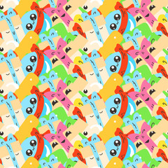 Funny doodle seamless pattern with gift boxes. Cute for prints, cards, designs and coloring books