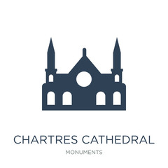 chartres cathedral icon vector on white background, chartres cat