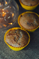 Muffin in yellow with beautiful texture