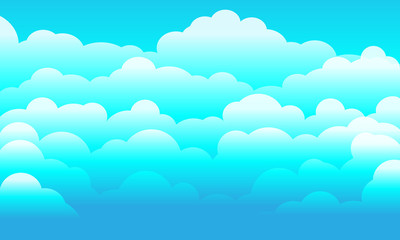 Sky and Clouds Background. Stylish design with a flat poster, flyers, postcards, web banners. Isolated Object. Vector illustration.