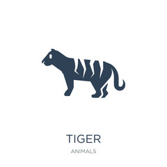 tiger icon vector on white background, tiger trendy filled icons