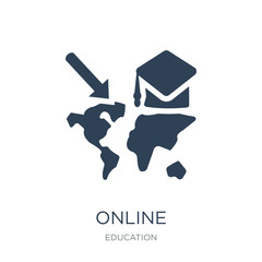 online international educational icon vector on white background