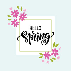 Hello spring lettering