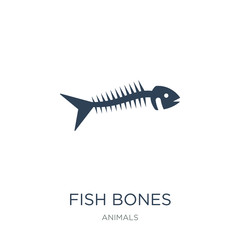 fish bones icon vector on white background, fish bones trendy fi