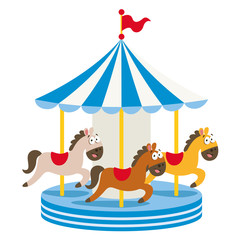 Vector Illustration Of Amusement Park