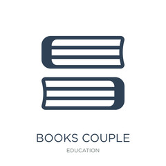 books couple icon vector on white background, books couple trend