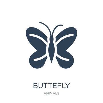 buttefly icon vector on white background, buttefly trendy filled