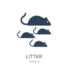 litter icon vector on white background, litter trendy filled ico