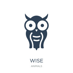 wise icon vector on white background, wise trendy filled icons f