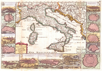 1706, de la Feuille Map of Italy