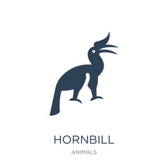 hornbill icon vector on white background, hornbill trendy filled