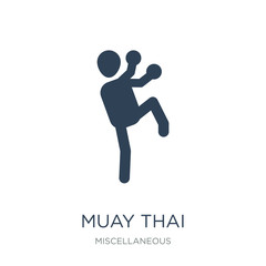 muay thai icon vector on white background, muay thai trendy fill