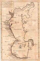 1730, Van Verden Map of the Caspian Sea