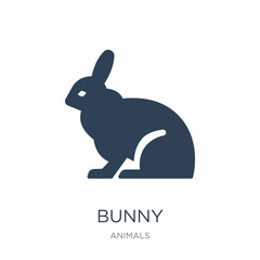 bunny icon vector on white background, bunny trendy filled icons