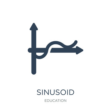 sinusoid icon vector on white background, sinusoid trendy filled