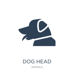 dog head icon vector on white background, dog head trendy filled