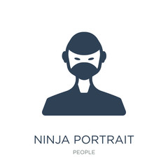 ninja portrait icon vector on white background, ninja portrait trendy filled icons from People collection, ninja portrait vector illustration