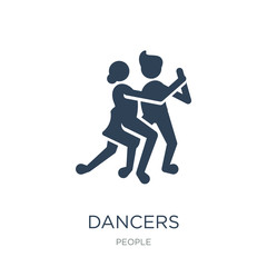 dancers icon vector on white background, dancers trendy filled icons from People collection, dancers vector illustration