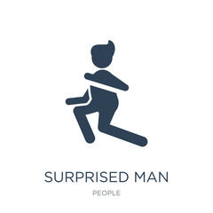Fototapeta na wymiar surprised man icon vector on white background, surprised man trendy filled icons from People collection, surprised man vector illustration