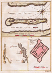 1750, Bellin Map of the Senegal