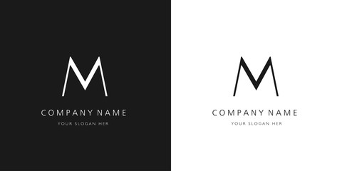 m logo letter design	 - obrazy, fototapety, plakaty