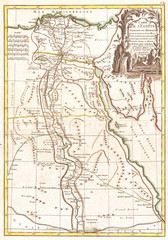 Fototapeta premium Old Map of Egypt, Rigobert Bonne 1762