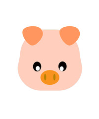 Pig in cartoon on isolator . illustration on white background