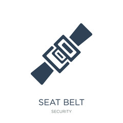 seat belt icon vector on white background, seat belt trendy filled icons from Security collection, seat belt vector illustration