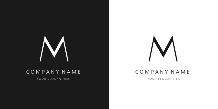 m logo letter design	