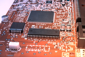 A close-up microchip