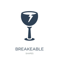 breakeable icon vector on white background, breakeable trendy filled icons from Shapes collection, breakeable vector illustration