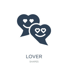 lover icon vector on white background, lover trendy filled icons from Shapes collection, lover vector illustration