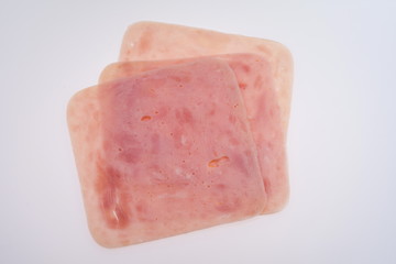 salami with ham in square shape