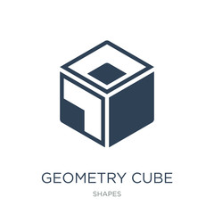 geometry cube icon vector on white background, geometry cube trendy filled icons from Shapes collection, geometry cube vector illustration