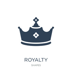 royalty icon vector on white background, royalty trendy filled icons from Shapes collection, royalty vector illustration